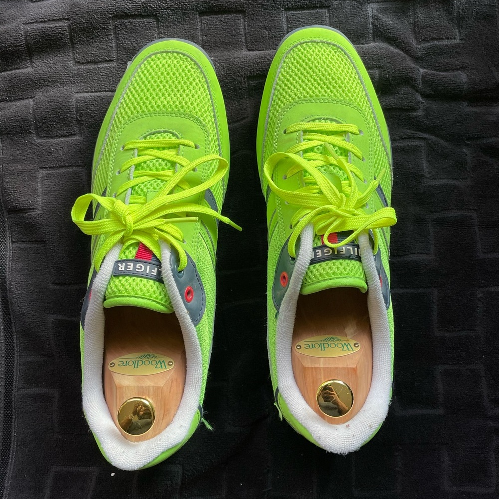 Neon green sneakers